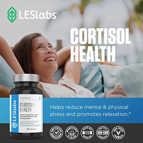 LES Labs Cortisol Health, Natural Supplement for Adrenal Support, Stress Relief & Balanced Cortisol Response